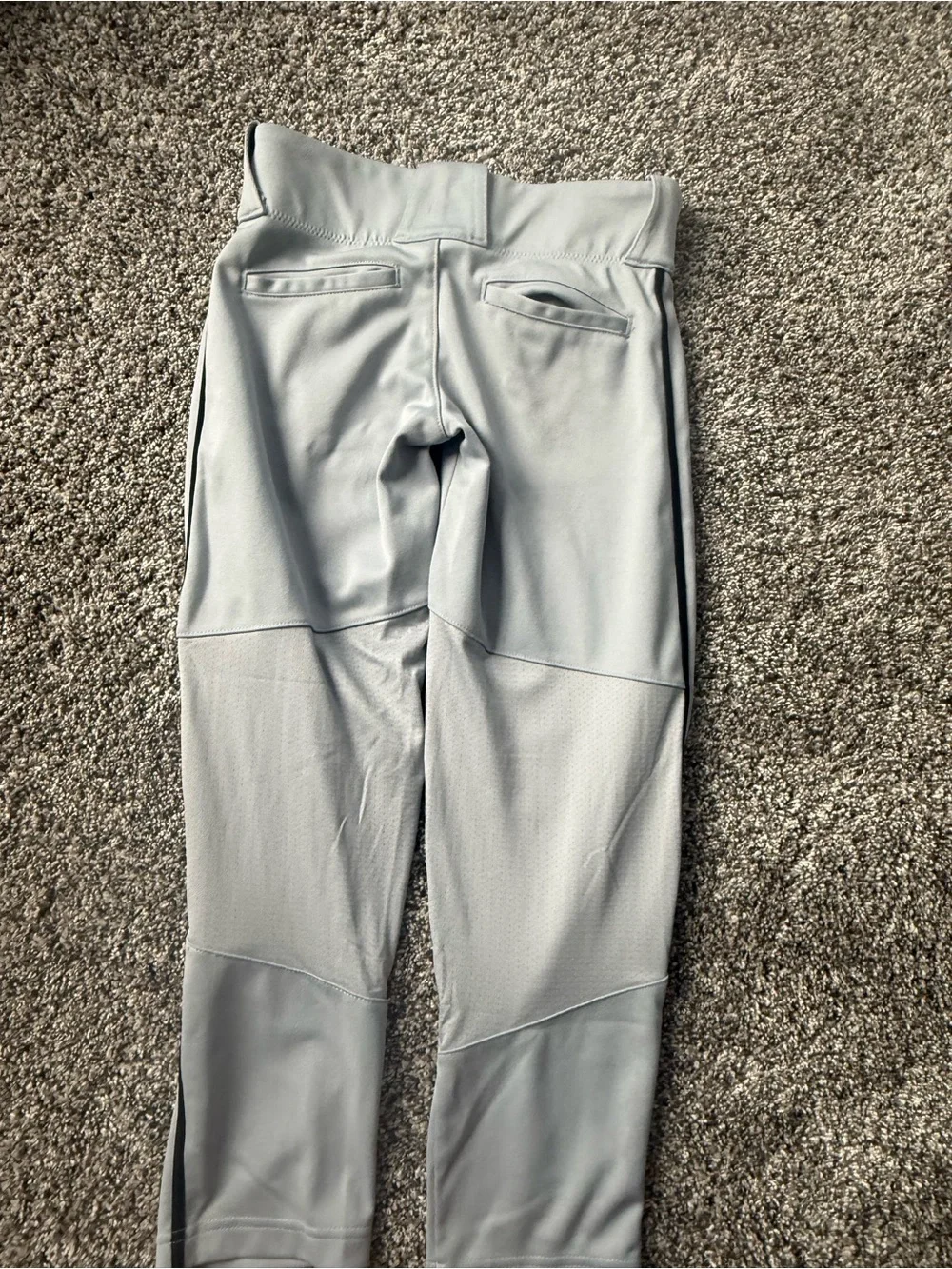 Nike Youth Light Gray Baseball Pants with Black Swoosh